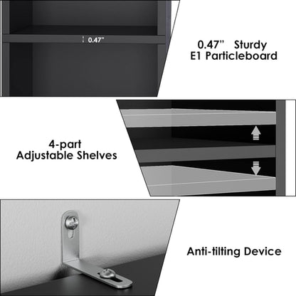 8-Tier Media Tower Rack, 11.6 X 9.3 X 70.9 Inches CD DVD Slim Storage