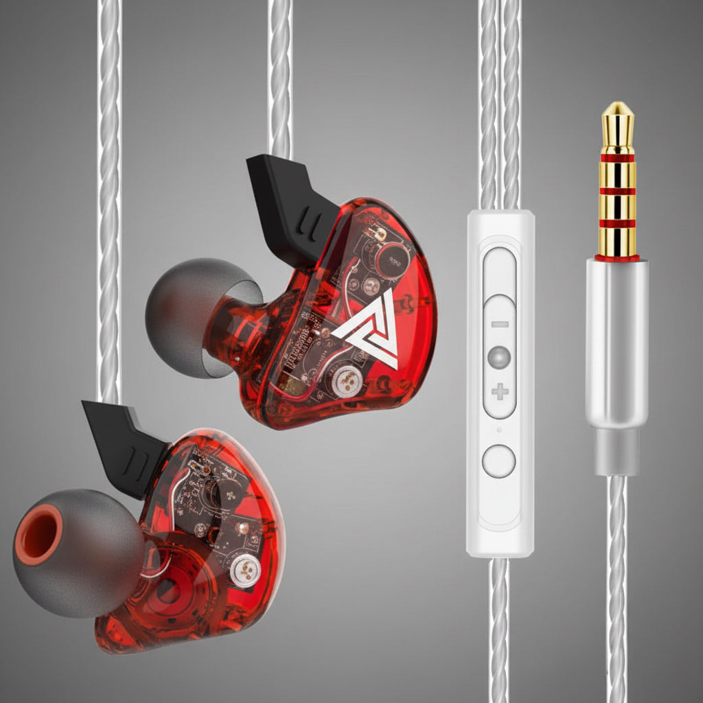 Original QKZ AK6 Copper Driver Hifi Wired Earphone Race Sport Headphone Bass Stereo Headset Music Earbuds 3.5MM in Ear with Mic