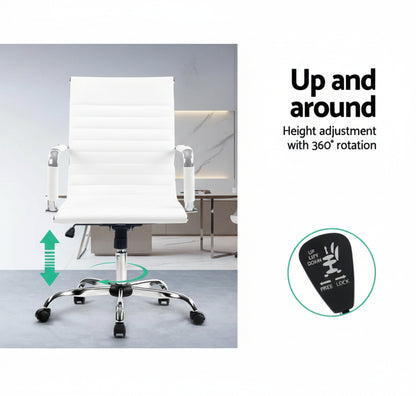 Artiss White Gaming Office Chair – Ergonomic Computer Desk Chair