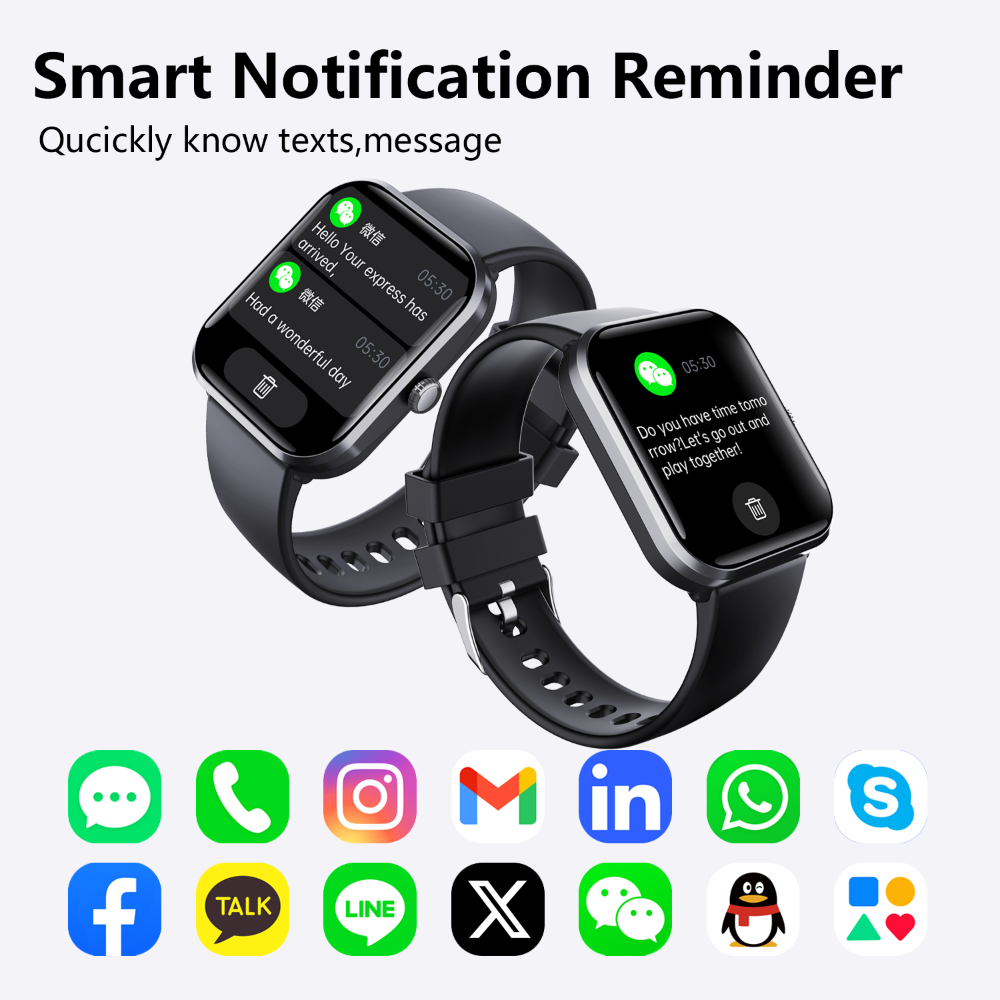 Smart Glucose Monitor Watch – Blood Sugar Tracker with SOS Alarm