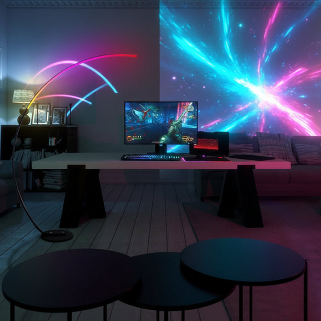 GlowCurve™ RGBW Modern Floor Lamp – Smart LED Ambient Lighting