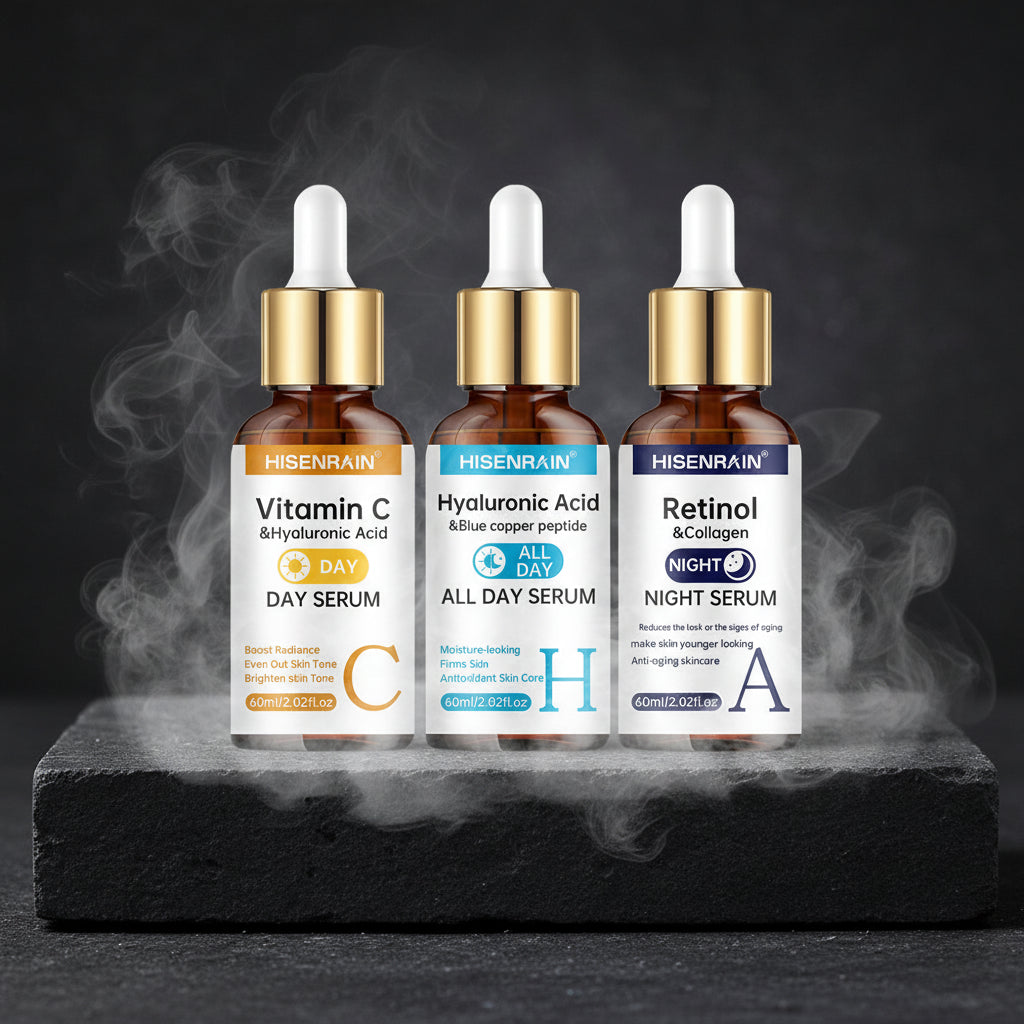 HISENRAIN Vitamin C Retinol Hyaluronic Acid Serum Duo Anti-Aging Brightening Hydration All Skin Types