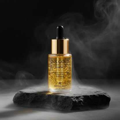 ARTISCARE 24K Gold Serum Set 3pcs – Esență Față + Cremă Ochi + Ser Ochi Roller | Niacinamidă & Peptide | CPNP