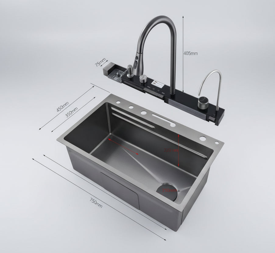 Smart Kitchen Sink – Stainless Steel Waterfall Design
