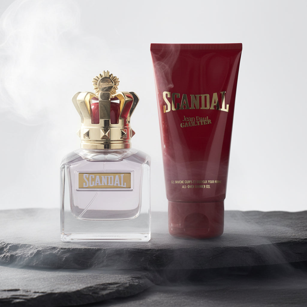 Jean Paul Gaultier Scandal Pour Homme Case Set 3 Piese parfum masculin oriental lemnos caramel tonka vetiver refillable