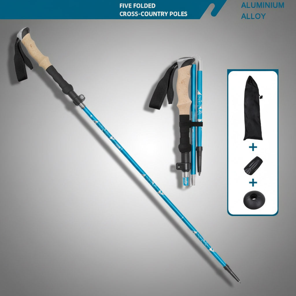 Adjustable Walking Stick Trekking Aluminum alloy Climbing Stick