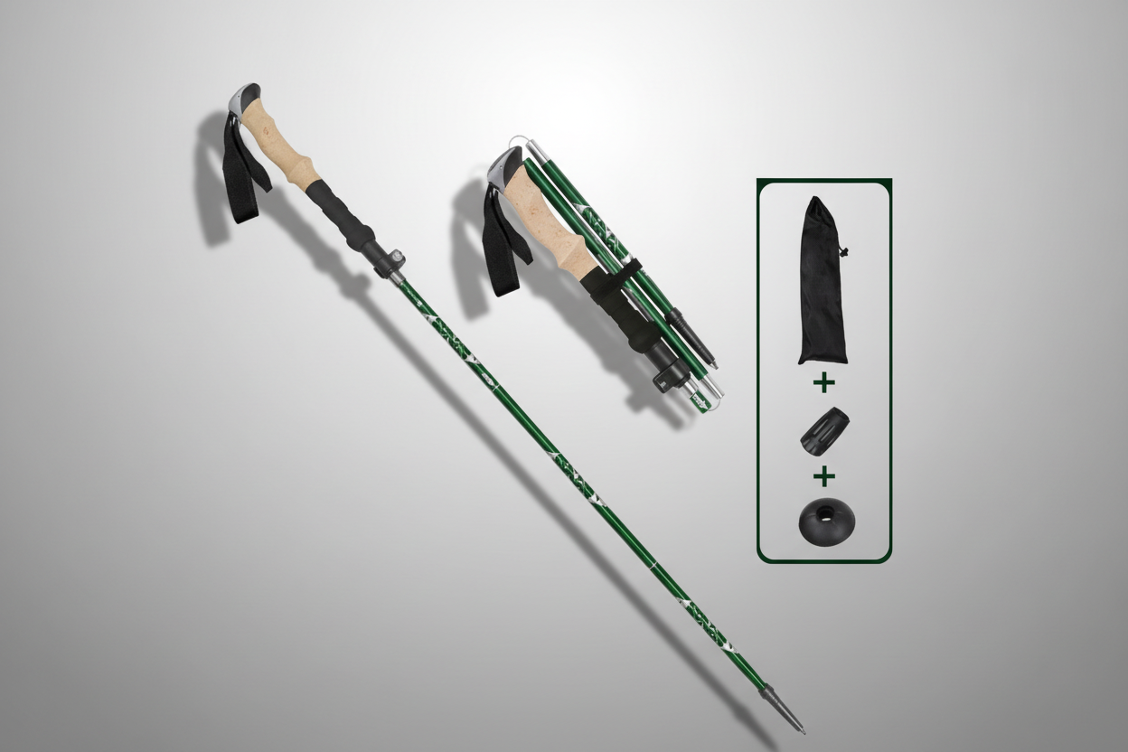 Adjustable Walking Stick Trekking Aluminum alloy Climbing Stick