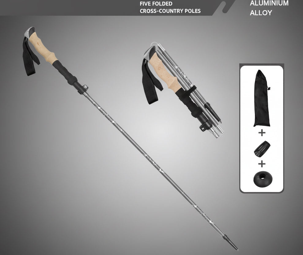 Adjustable Walking Stick Trekking Aluminum alloy Climbing Stick