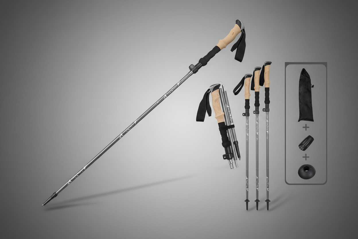 Adjustable Walking Stick Trekking Aluminum alloy Climbing Stick