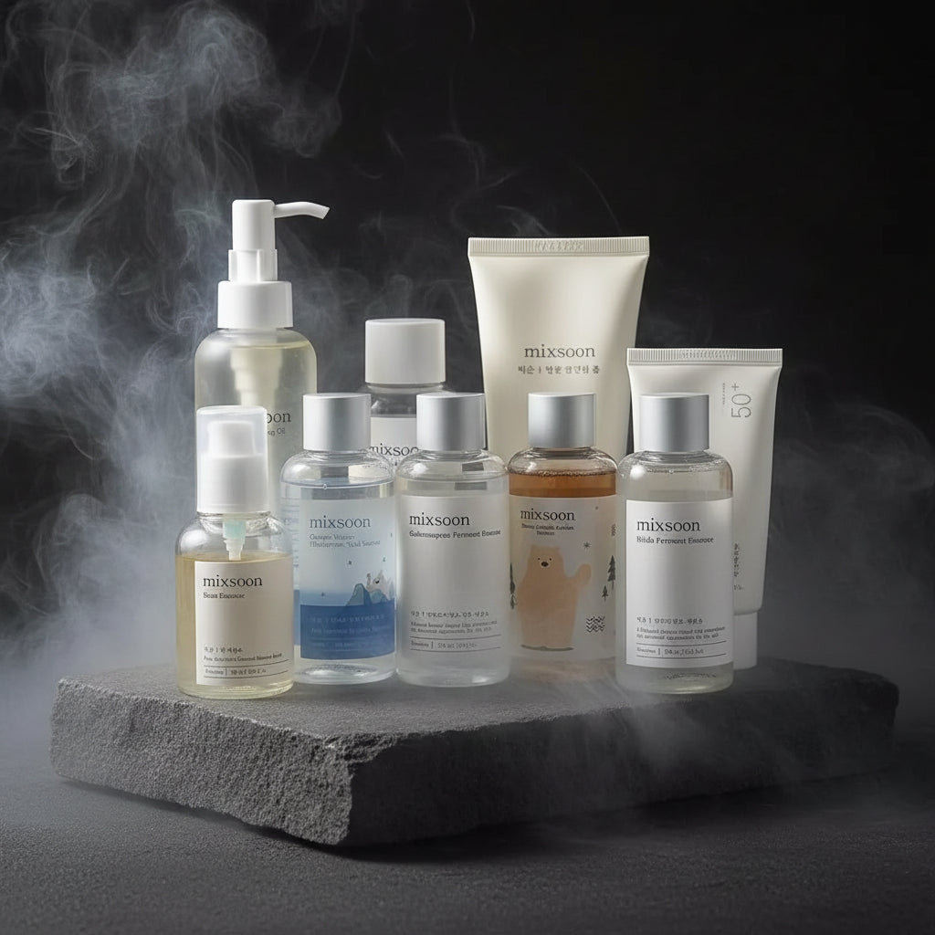 Mixsoon Bean Set Skincare Coreean Crema Hidratanta SPF50 Ser Gel Curatare Ferment Soia 50ml
