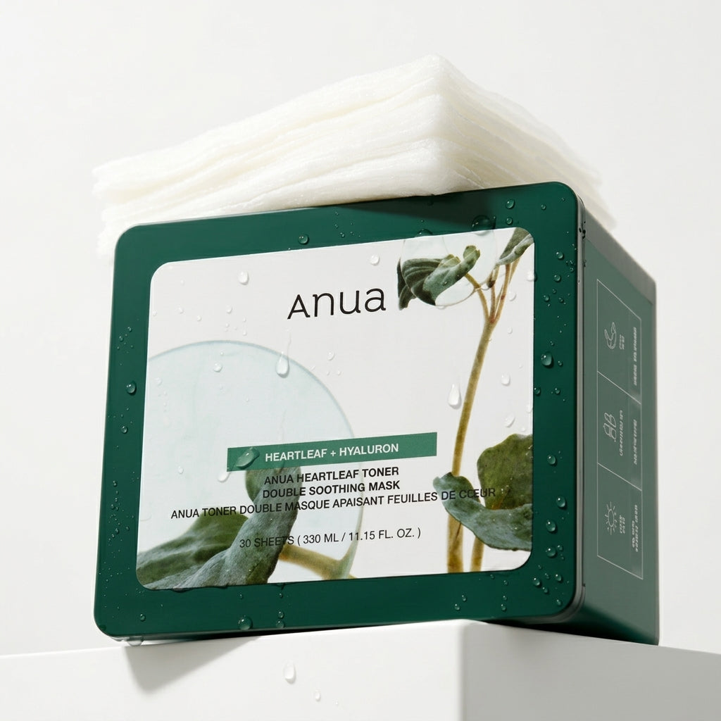 Anua Heartleaf Toner Double Soothing Mask 30 Foi (330ml) – Măști Calmante cu Heartleaf