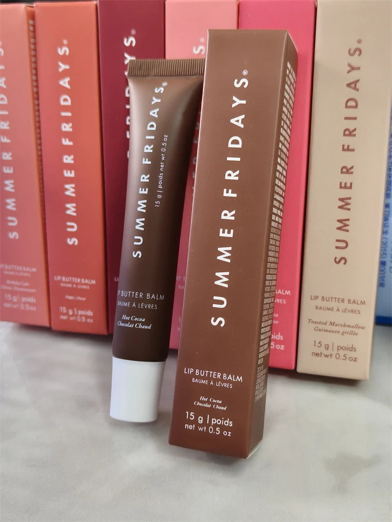 Summer Fridays Lip Butter Balm – Balsam de Buze Hidratant | Vanilla, Birthday Cake, Pink Sugar, Guava & Marshmallow | Lip Gloss Effect