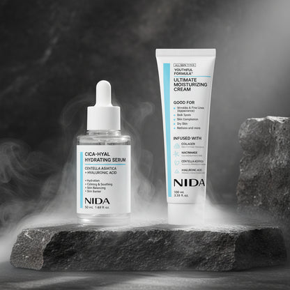 NIDA Moisturizing Cream 50ml – Cremă Hidratantă cu Extract Centella Asiatica | Anti-Rid, Fermitate & Calmare | Fără Alcool | Unisex