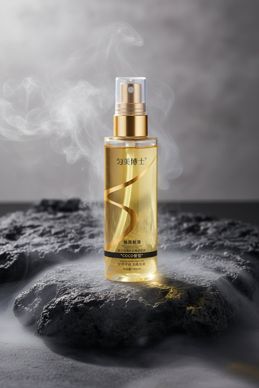 Spray Ulei Păr Anti-Frizz Parfumat – Ușor, Non-Gras, pentru Păr Vopsit & Permanent | Lungă Durată