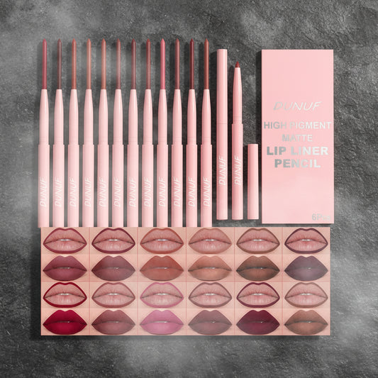 6pcs Lip Liner Pen Set Long-Lasting, Waterproof Sweatproof, Easy Coloring Non-fading Color Rendering Lip Gloss Set Beauty Makeup