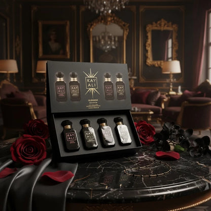 KAYALI Set Cadou 4×10ml – Oudgasm Oud & Vanilla | 2 Seturi de Ales