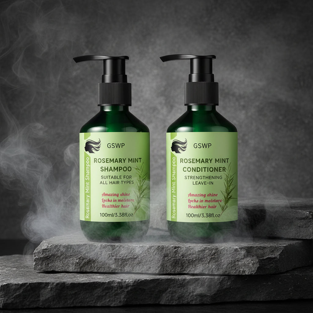 GSWP Set Șampon & Balsam Rozmarin & Mentă 200ml – Întărire, Hidratare & Creștere Păr