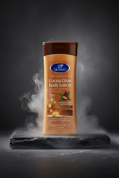 DR.DAVEY 13.53Ounce Cocoa Butter Body Lotion - Unisex Food Flavor No Alcohol Nourishing Moisturizing Cream for All Skin Types