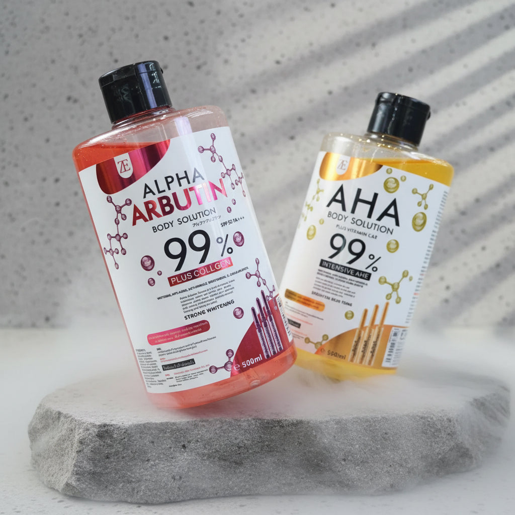 AHA + Arbutin Body & Face Serum Water 500ml – Exfoliere, Hidratare & Luminozitate | Oil-Control | CPNP