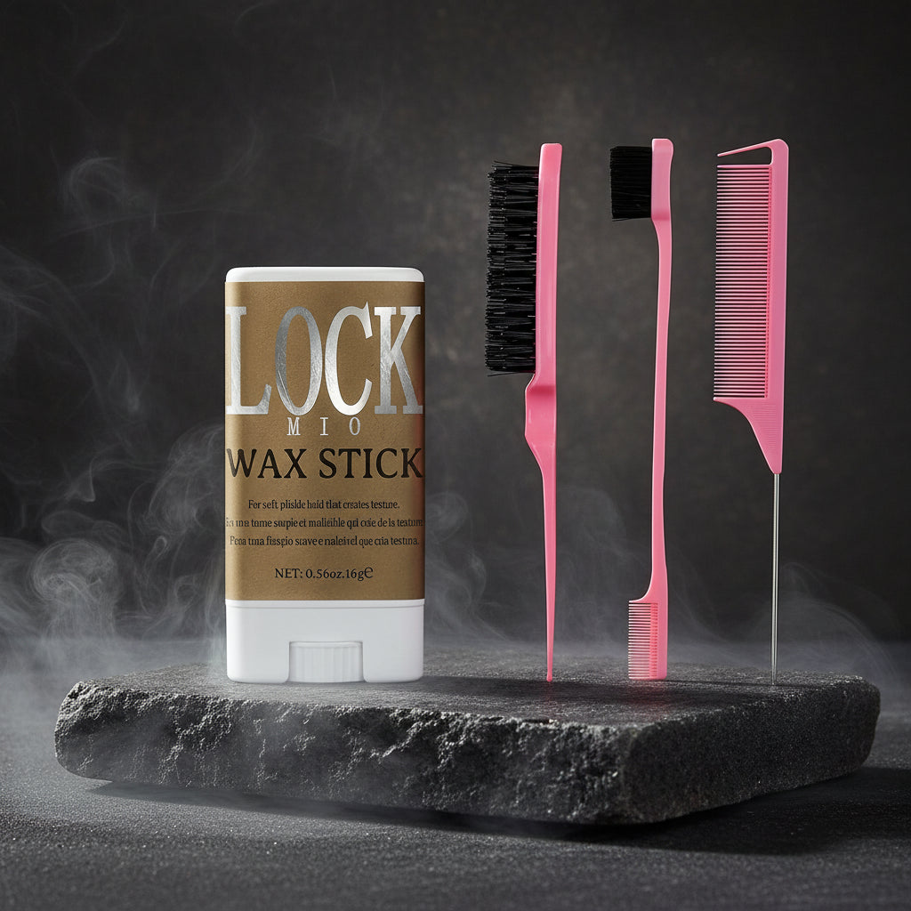 LOCKMIO Wax Stick 16g – Edge Control & Styling cu Ulei de Cocos | Fixare 24h | CPNP