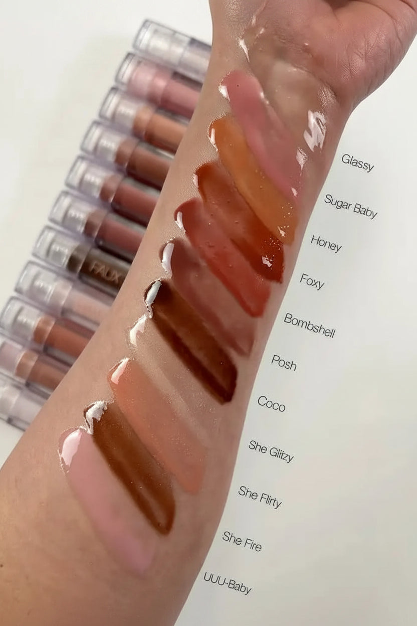 Huda Beauty Lip Gloss Multicolor cu Glitter & Ulei
