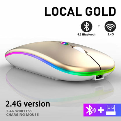 RGB Wireless Bluetooth Mouse – Rechargeable Silent Click