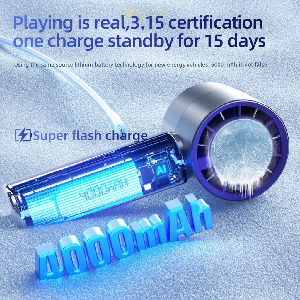 High-Speed Portable Turbo Fan – 100-Level Adjustable Mini Fan