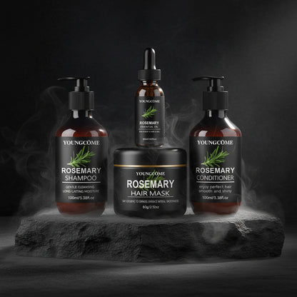 YOUNGCOME Rosemary Hair Care Kit 4in1 – Mask + Șampon + Balsam + Ulei cu Biotină | Anti-Cădere & Creștere | CPNP
