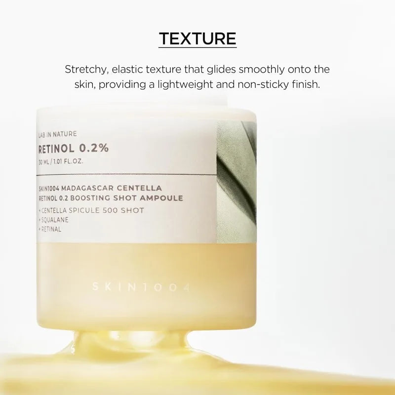 SKIN1004 Centella Retinol 0.2% Boosting Shot Ampoule – Ser Anti-Îmbtrânire | Elasticitate, Riduri & Fermitate | Made in Korea