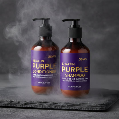 GSWP Purple Shampoo & Balsam Set 100ml+100ml – Șampon Violet & Balsam | Păr Blond, Grizonat & Argintiu | CPNP