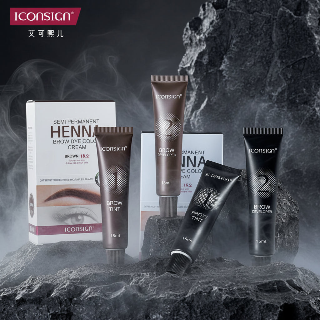 Kit Vopsea Sprâncene & Gene Henna Waterproof – Tint Permanent de Lungă Durată | Cremă & Gel