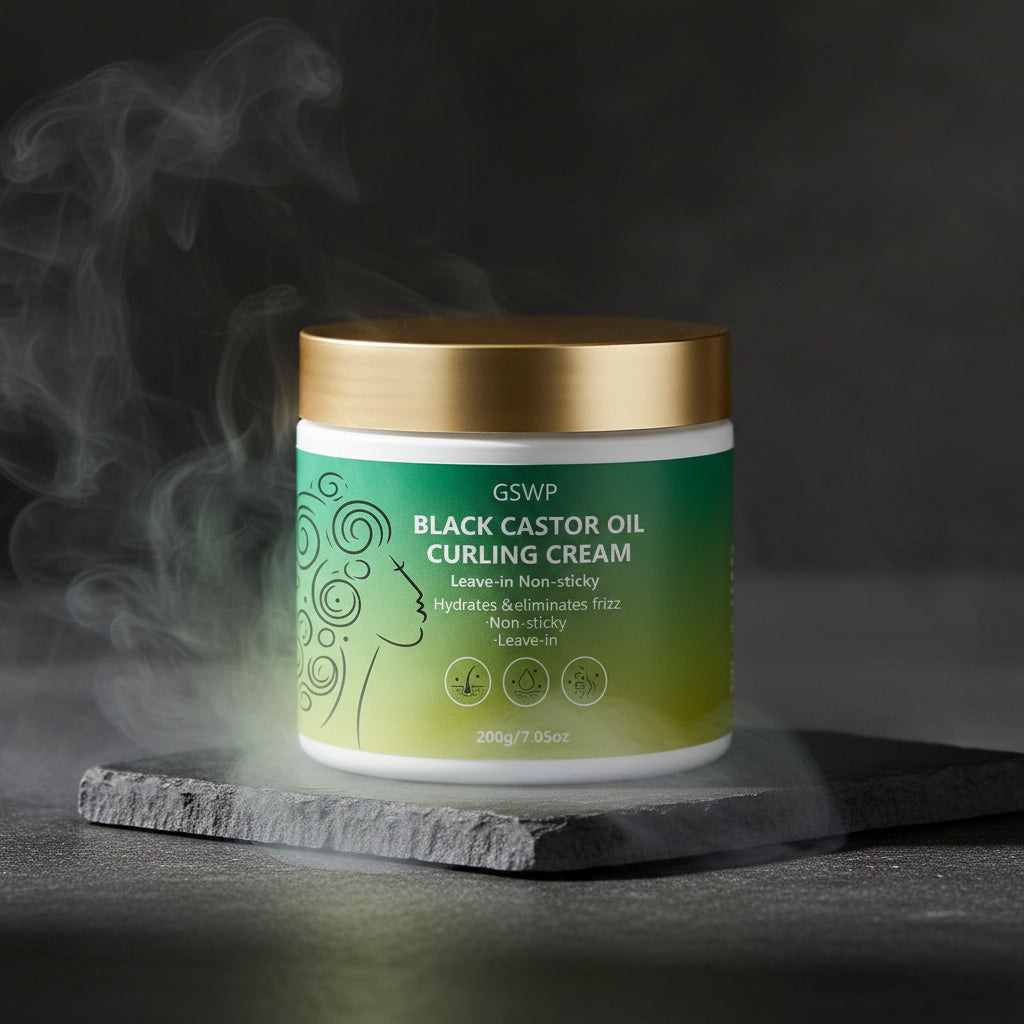 GSWP Black Castor Oil Curl Styling Cream – Cremă Styling Păr Creț cu Ulei de Ricin Negru | 200g/400g | CPNP