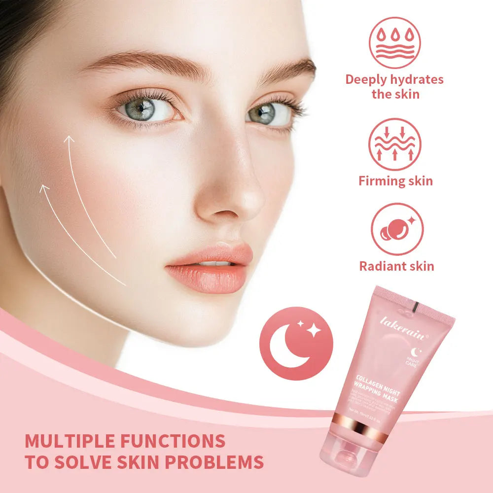 Mască Peel-Off Colagen Nocturnă cu Acid Hialuronic & Ceramide