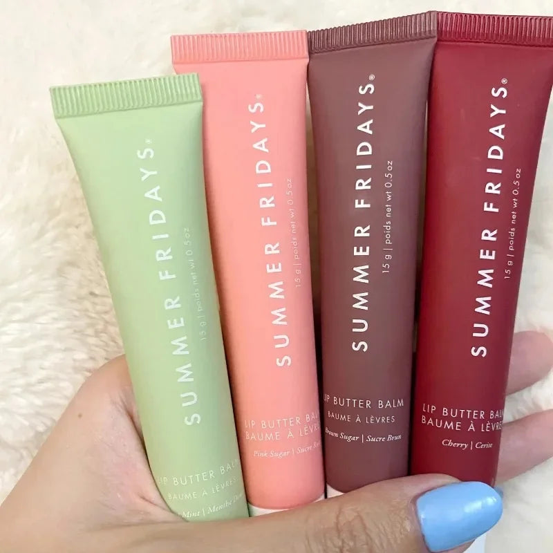 Summer Fridays Lip Butter Balm – Balsam de Buze Hidratant | Vanilla, Birthday Cake, Pink Sugar, Guava & Marshmallow | Lip Gloss Effect