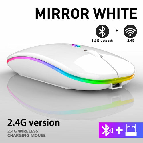 RGB Wireless Bluetooth Mouse – Rechargeable Silent Click