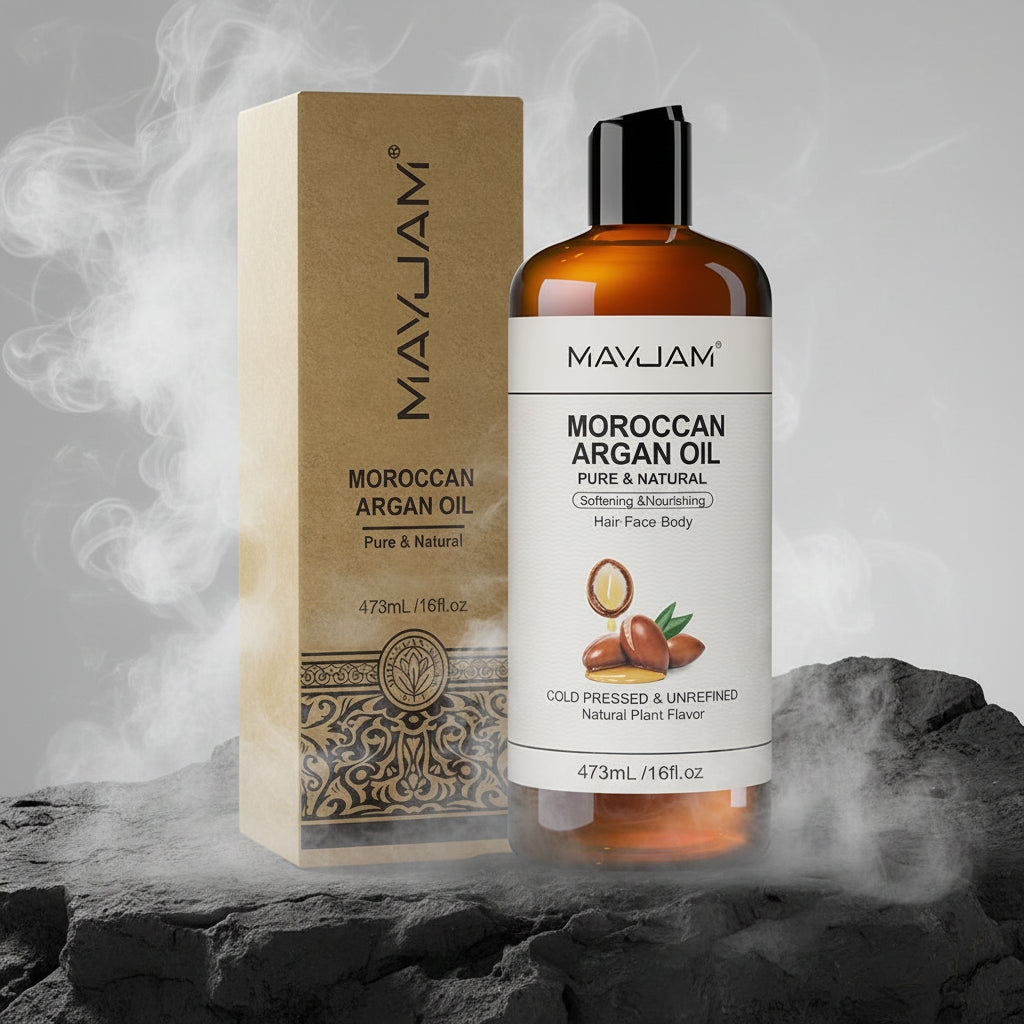 MAYJAM Ulei Vegetal Pur 473ml – Argan, Jojoba, Cocos, Migdale & Mai Mult | Ten, Păr & Corp