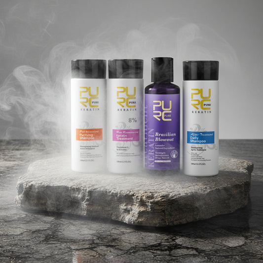 PURC Keratin Treatment Brazilian 100ml – Îndreaptă Părul Ondulat & Creț | Efect 3-4 Luni | 4 Concentrații