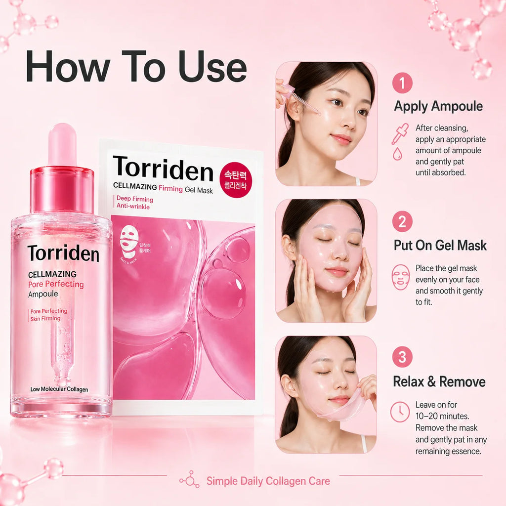 Torriden CELLMAZING Colagen Low-Molecular Ampulă & Mască Gel Kit