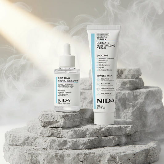NIDA Moisturizing Cream 50ml – Cremă Hidratantă cu Extract Centella Asiatica | Anti-Rid, Fermitate & Calmare | Fără Alcool | Unisex