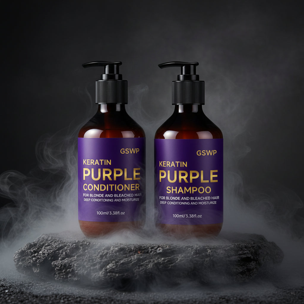 GSWP Purple Shampoo & Balsam Set 100ml+100ml – Șampon Violet & Balsam | Păr Blond, Grizonat & Argintiu | CPNP