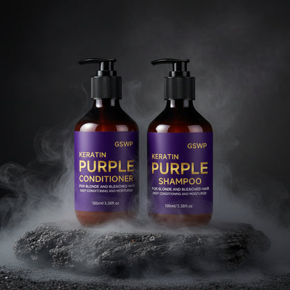 GSWP Purple Shampoo & Balsam Set 100ml+100ml – Șampon Violet & Balsam | Păr Blond, Grizonat & Argintiu | CPNP