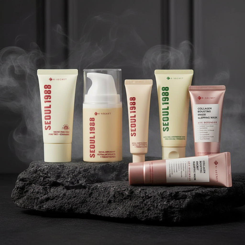 Seoul 1988 Skincare – Retinol Liposom, Niacinamidă, Mucină Melc, Orez & Lapte Demachiant | Korean Skincare | Feminin