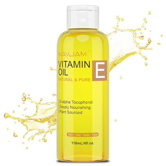 MAYJAM Ulei Pur Vitamina E 118ml / 236ml – D-Alpha Tocopherol 50.000 IU | Hidratare, Luminozitate & Îngrijire Ten, Păr & Unghii | CPNP