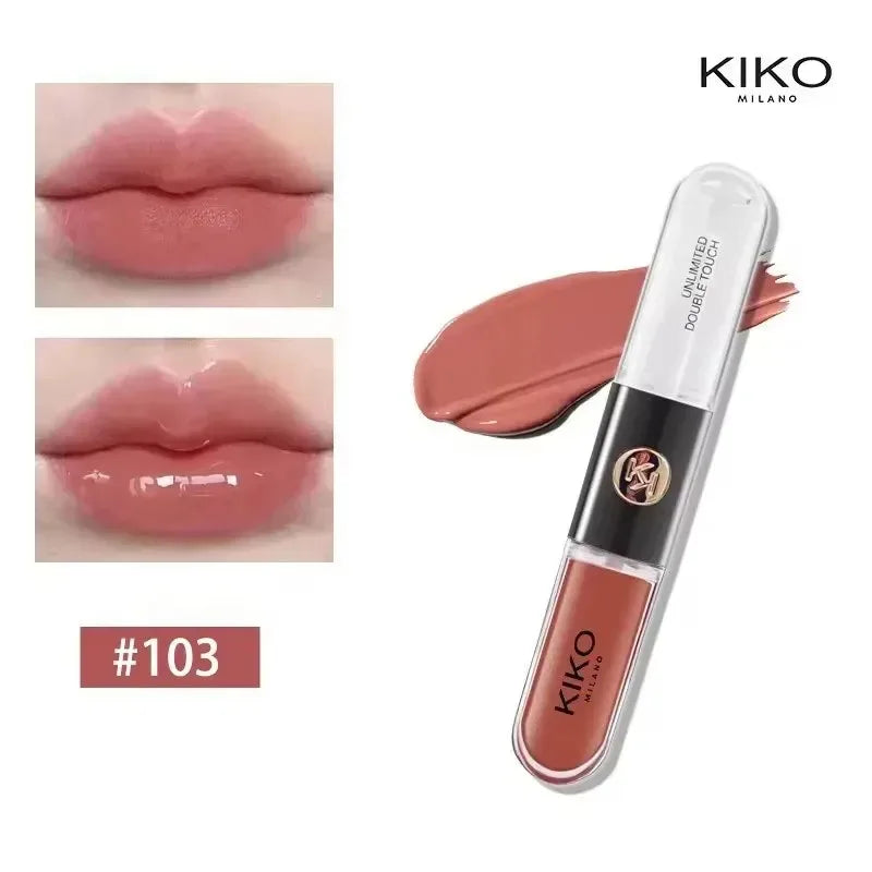KIKO Ruj Dublu cu Oglindă & Lip Gloss Transparent