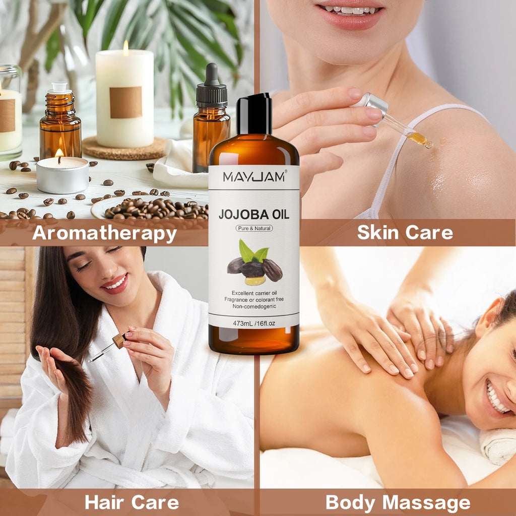 MAYJAM Ulei Vegetal Pur 473ml – Argan, Jojoba, Cocos, Migdale & Mai Mult | Ten, Păr & Corp