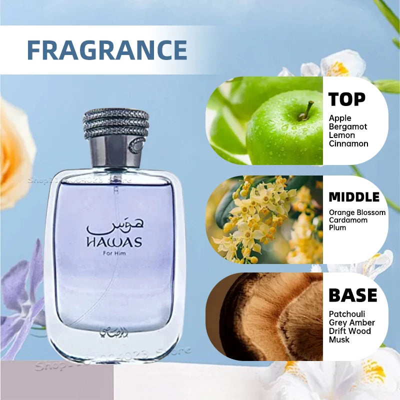 Rasasi Hawas for Men EDP 100ml – Parfum Aromatic Acvatic (4 Variante)