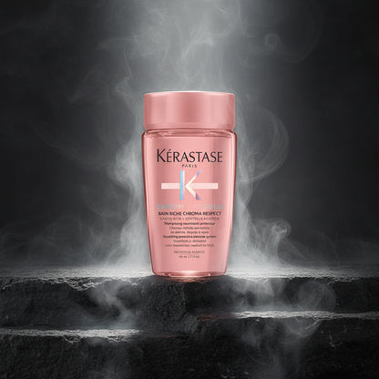 Kérastase Chroma Absolu Bain Riche Chroma Respect Șampon 80ml – Păr Vopsit Gros & Deteriorat | Protecție Culoare & Anti-Frizz | Made in France