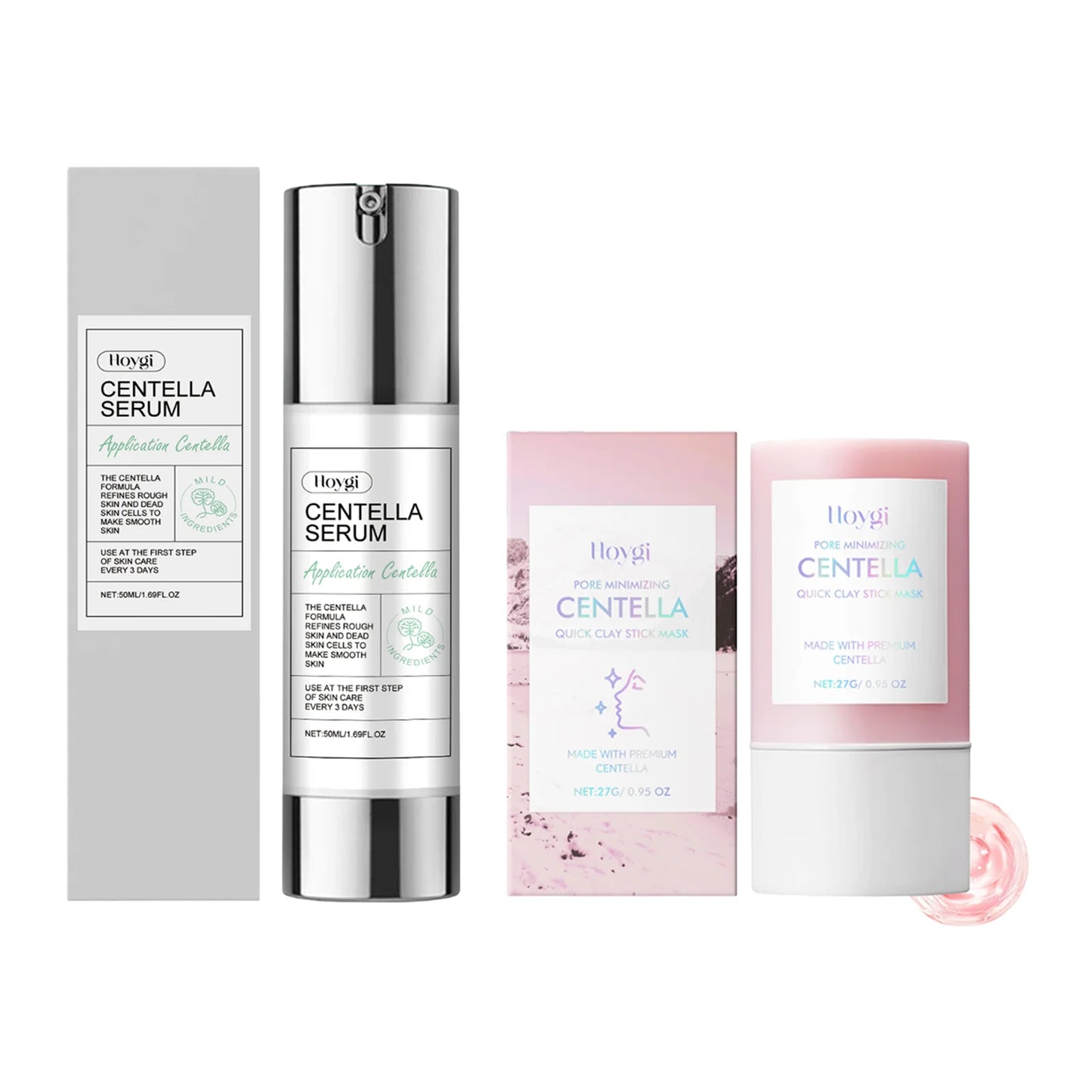 Hoygi Centella Asiatica Clay Stick Mask 27g – Mască Lut Calmare, Detoxifiere & Hidratare | Pori Minimizați | CPNP | Toate Tipurile de Ten
