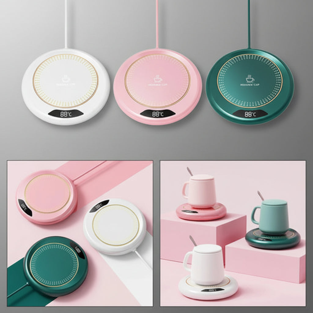 USB Coffee Cup Warmer – Smart Mug Heater with Temperature Display