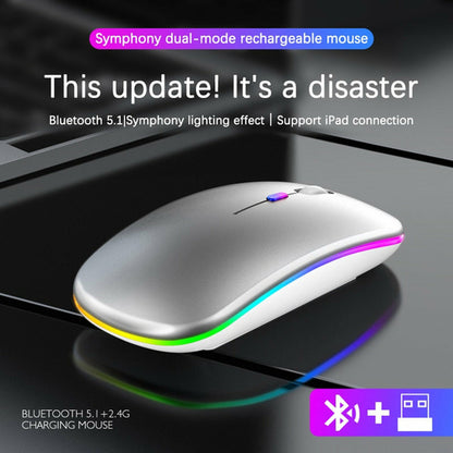 RGB Wireless Bluetooth Mouse – Rechargeable Silent Click